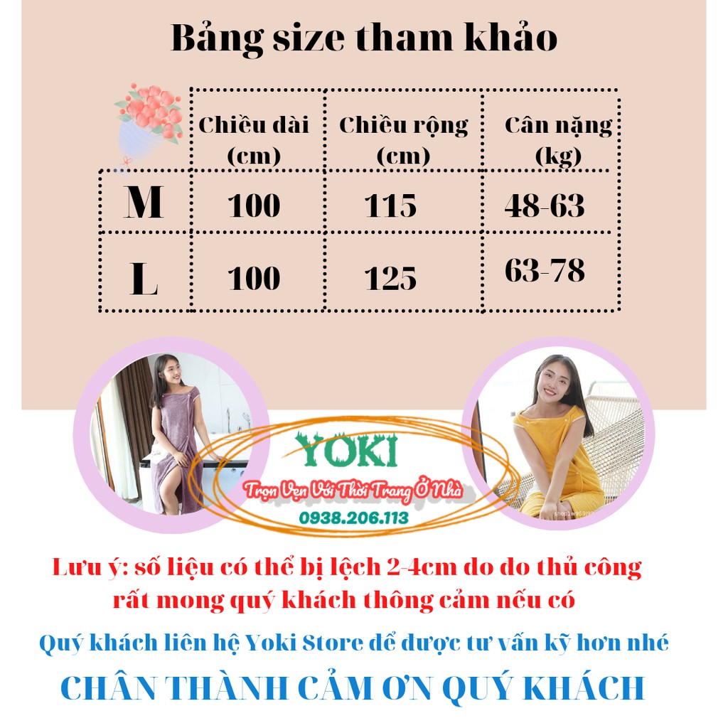 Khăn tắm kiêm váy,đầm 2 dây Yoki QC ,chất Lông Cừu San Hô (48kg-78kg) | BigBuy360 - bigbuy360.vn