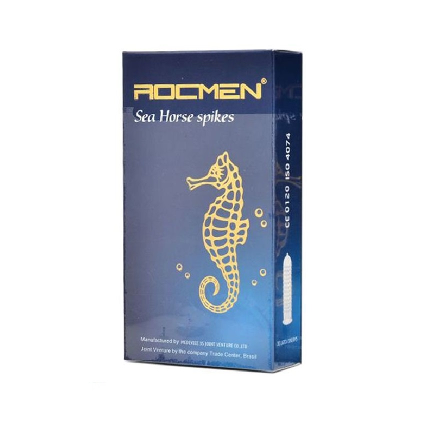 Bao Cao Su Gân Gai Tăng Khoái Cảm 10 chiếc Rocmen Cá ngựa xanh - Chính hãng