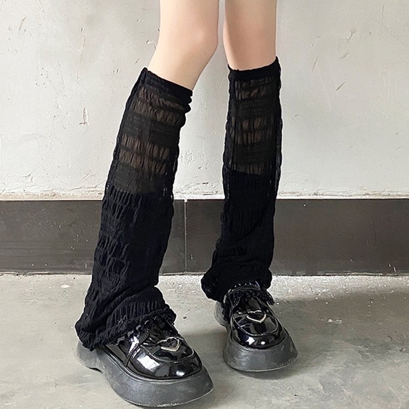 Summer Knee-length Socks Sunscreen Wide-leg Stockings Women's Leggings Black Japanese Jk Plays Harajuku Thin Women's Socks