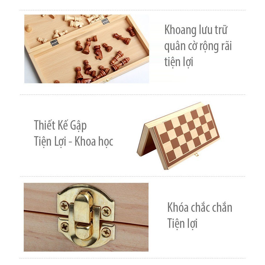 Boardgame Cờ Vua, Cờ Tướng Tư Duy Chiến Thuật- Chiến Lược Bằng Gỗ Có Hộp Đựng