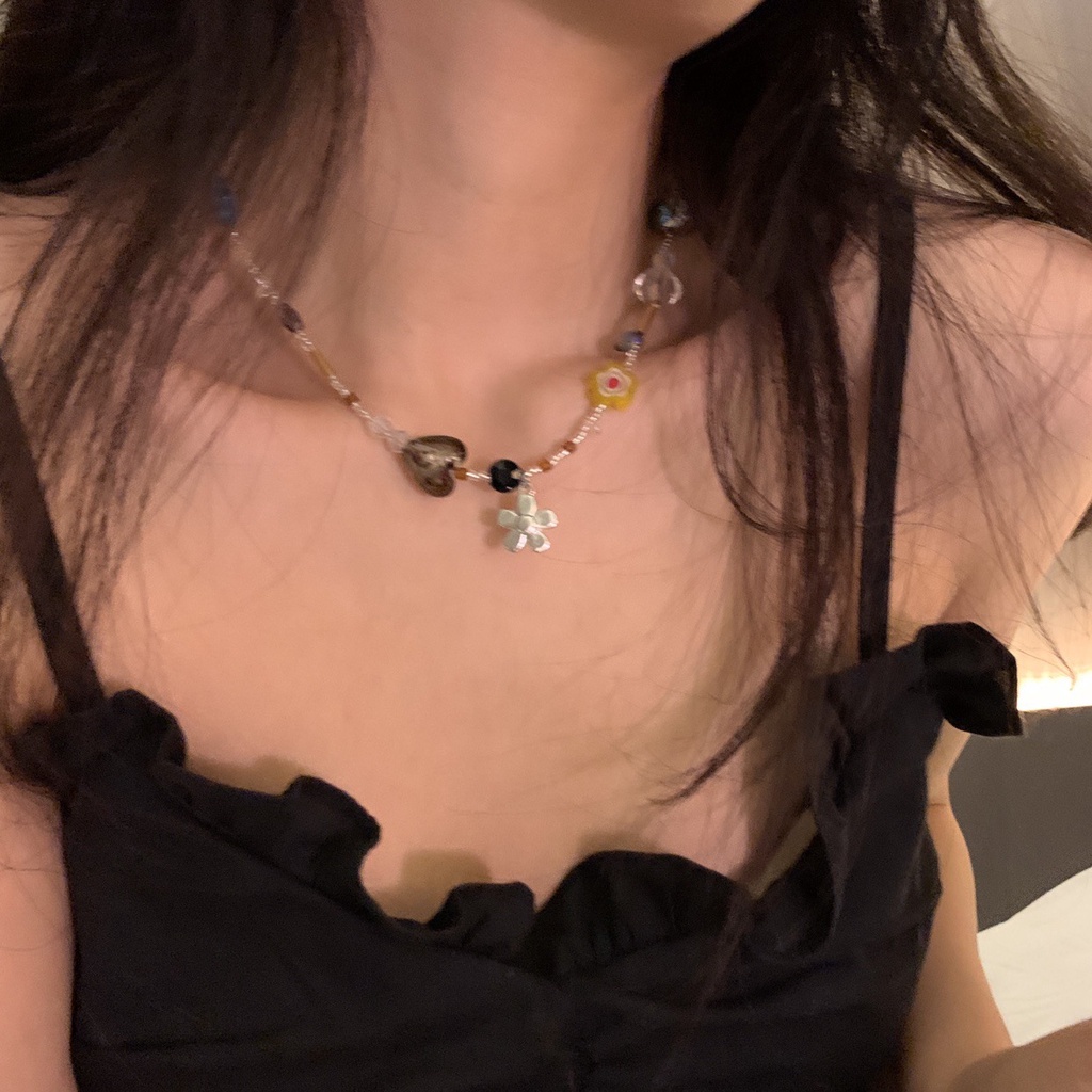 Vòng cổ Hạt Pha Lê Nhiều Màu Sắc Phong Cách Punk