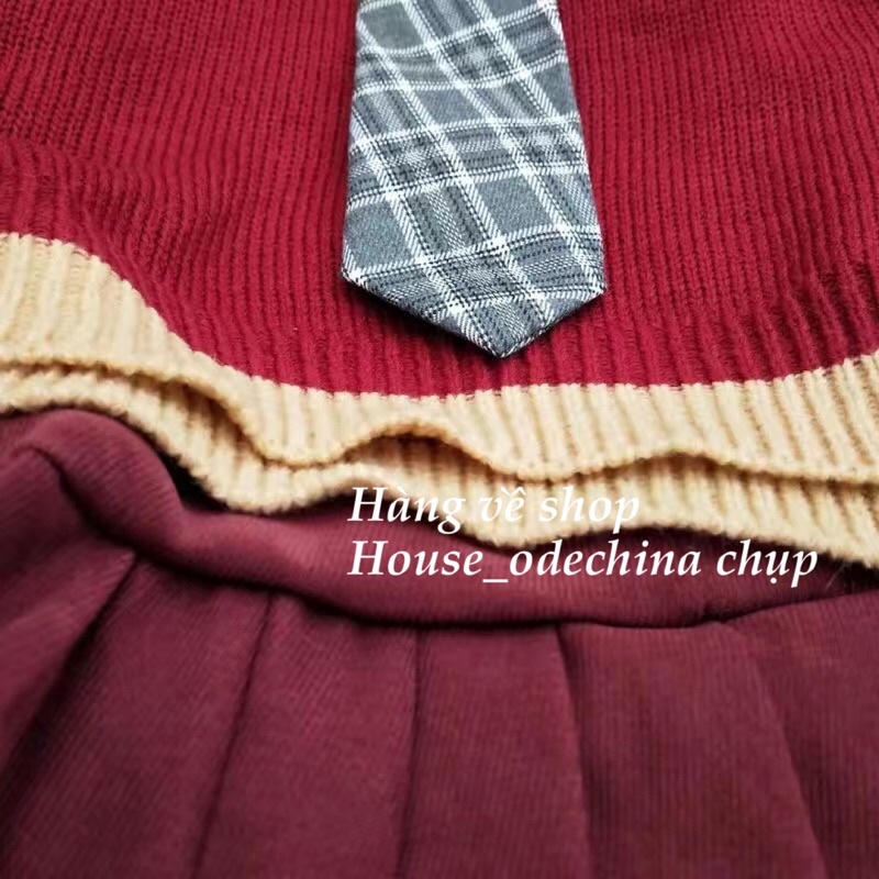 Có Sẵn -Sét váy+gile+cà vạt -kẻ dáng hàn quốc -ulzzang -  chất  tăm gile len hàng quảng châu loại 1 dáng xoè xếp ly | BigBuy360 - bigbuy360.vn