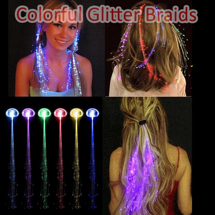 1 Tóc Giả Gắn Đèn LED Phát Sáng Nhiều Màu Sắc