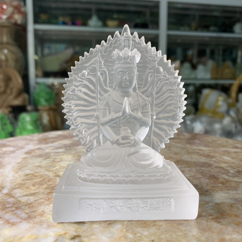 Phật Nghìn Mắt, Nghìn Tay; Phật Chuẩn Đề Ngọc Lưu Ly - cao 9.5cm