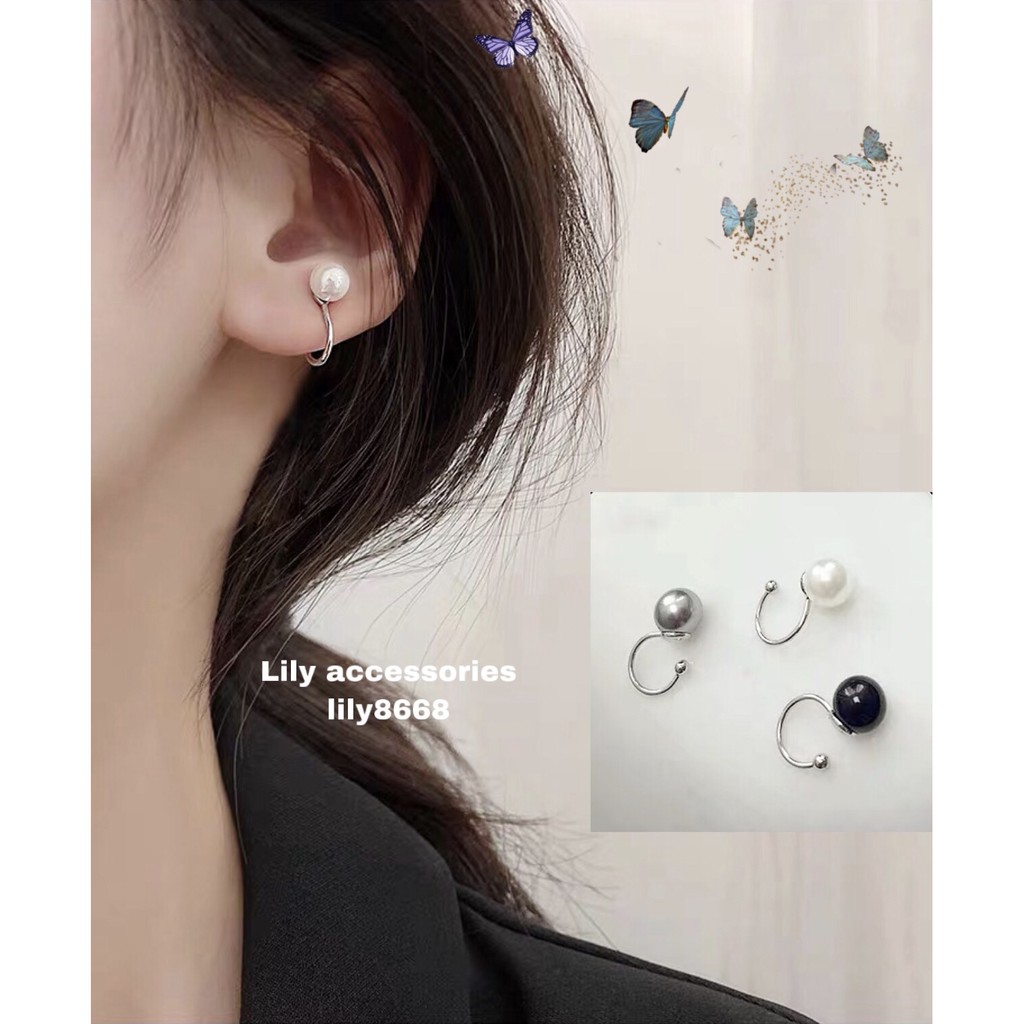kẹp tai ngọc trai nhân tạo không cần xỏ lỗ