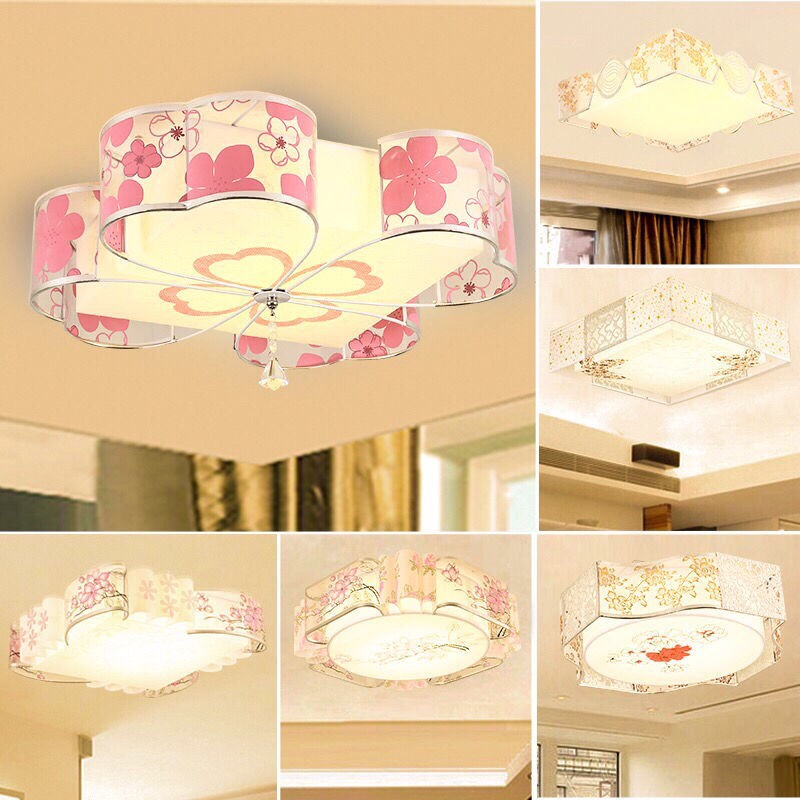 ✱☌Đèn LED phòng ngủ ấm áp và lãng mạn trần đơn giản hiện đại sáng tạo cưới da cừu của trẻ em