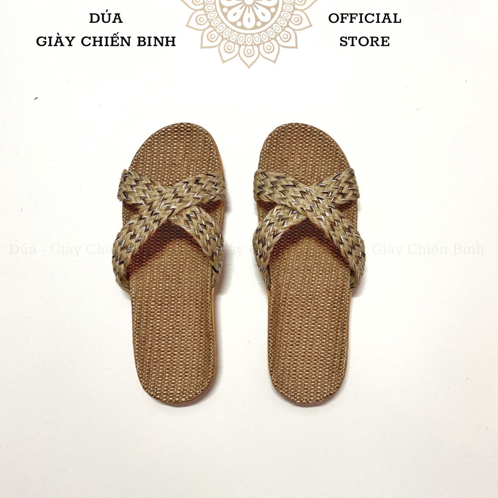 Dép Cói Quai Chéo Tăm Vintage, Dép Đi Biển, Dép Mang Trong Nhà, Dép Văn Phòng
