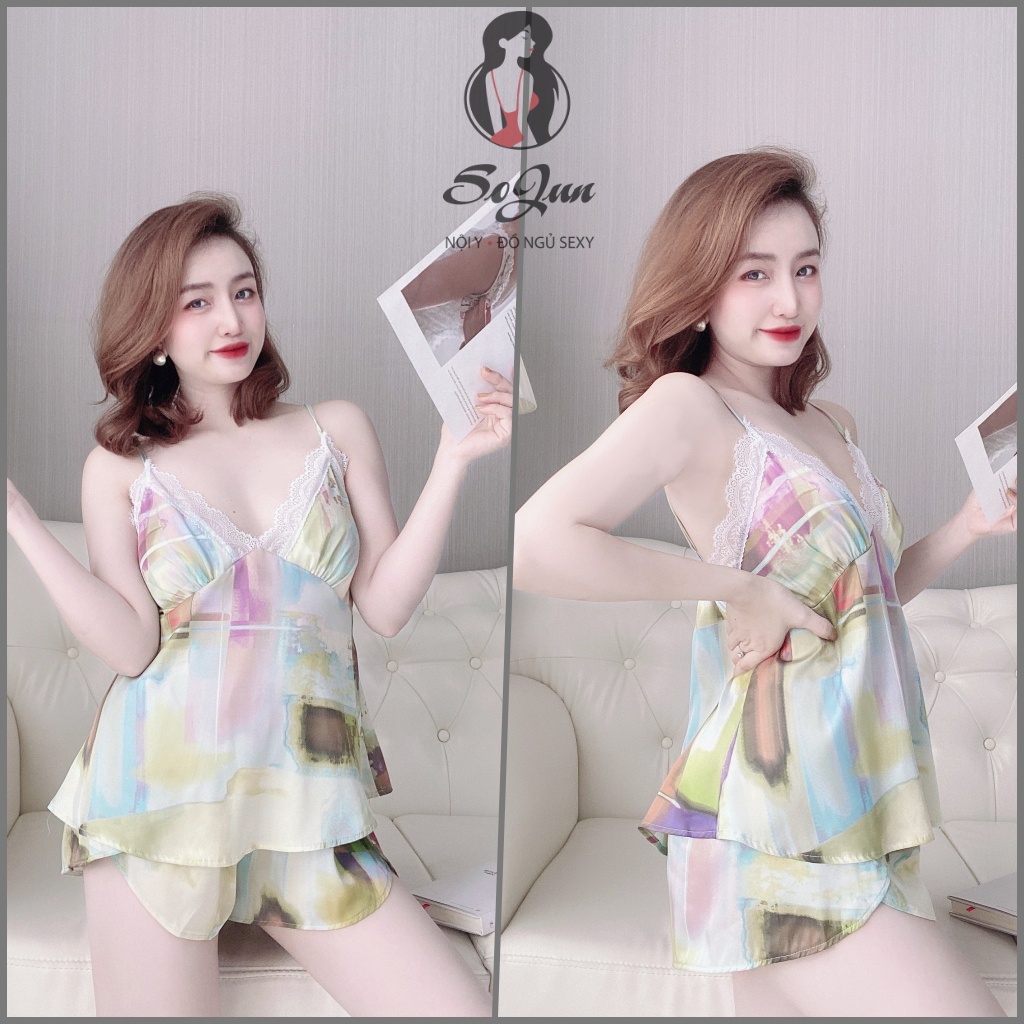Bộ Ngủ Sexy Nữ &lt;VIDEO 100%&gt; BỘ ĐÙI LATIN PHỐI REN MÚT RỜI 45-63 KG
