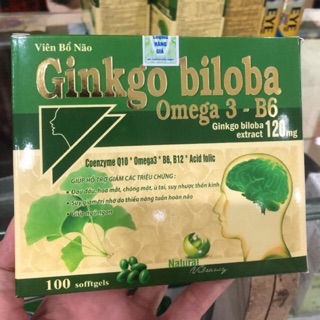 Viên uống bổ não Ginkgo Biloba Omega3 hộp 100viên