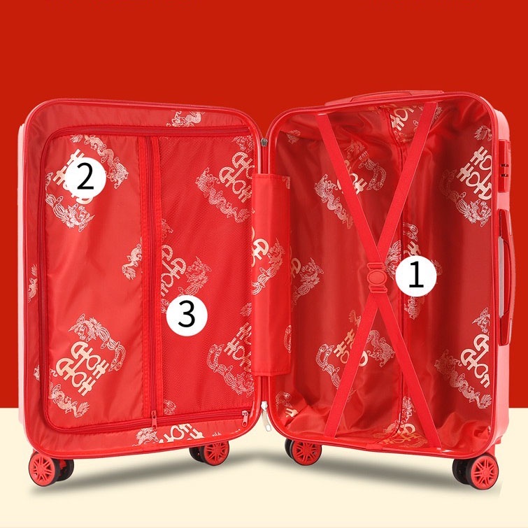 Vali đỏ, vali cưới cô dâu 20-28 inch phong cách mẹ bé