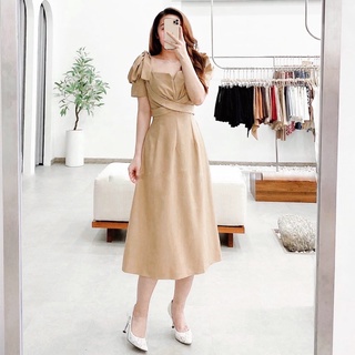 Đầm maxi dự tiệc nơ vai eo cách điệu