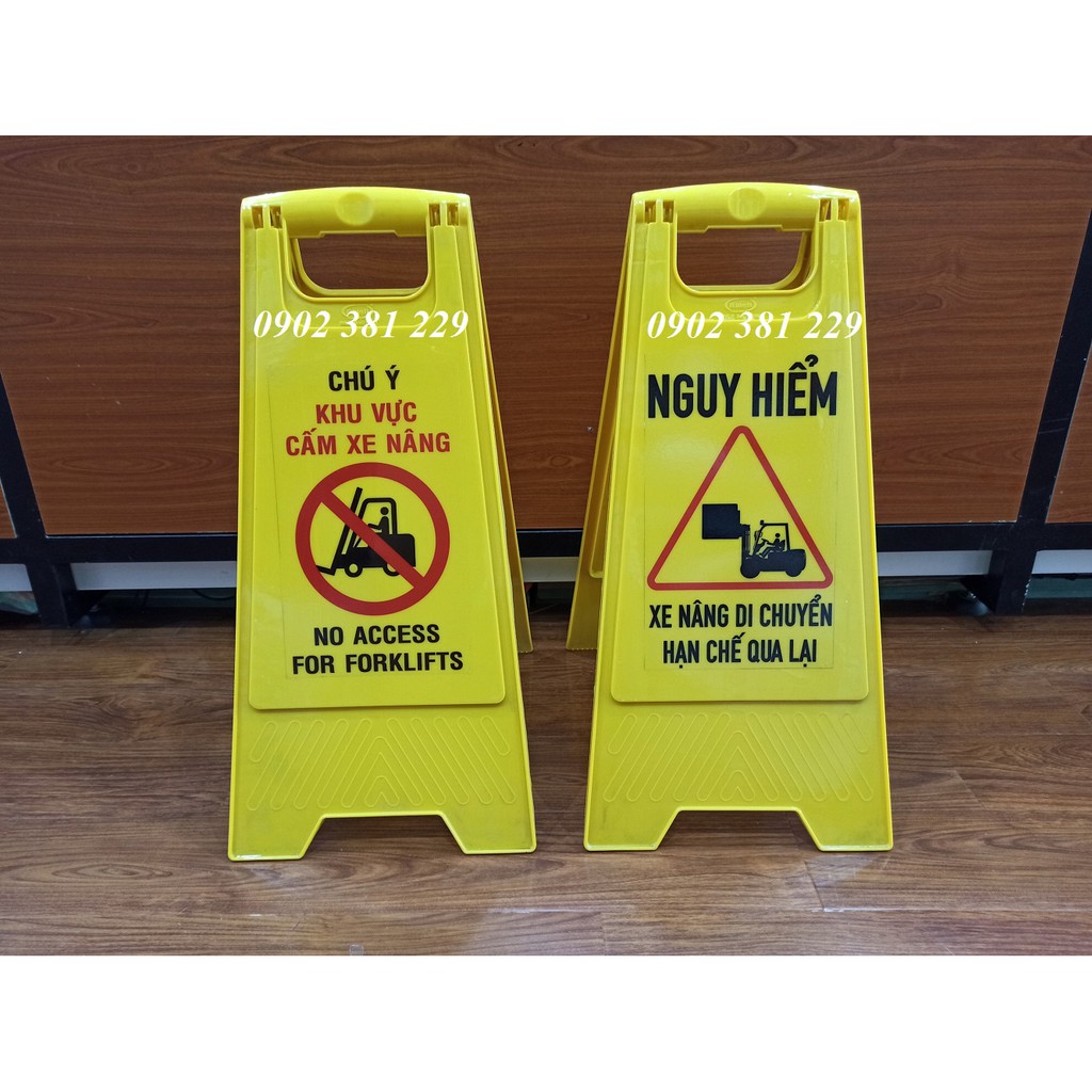 Biển cảnh báo XE NÂNG chữ A - gấp gọn