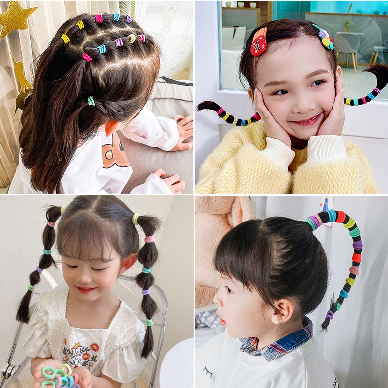 Túi chun buộc tóc nhiều màu sắc siêu cute dễ thương , co giãn tốt, không gây đau cho bé,thiết kế túi zip tiện lợi