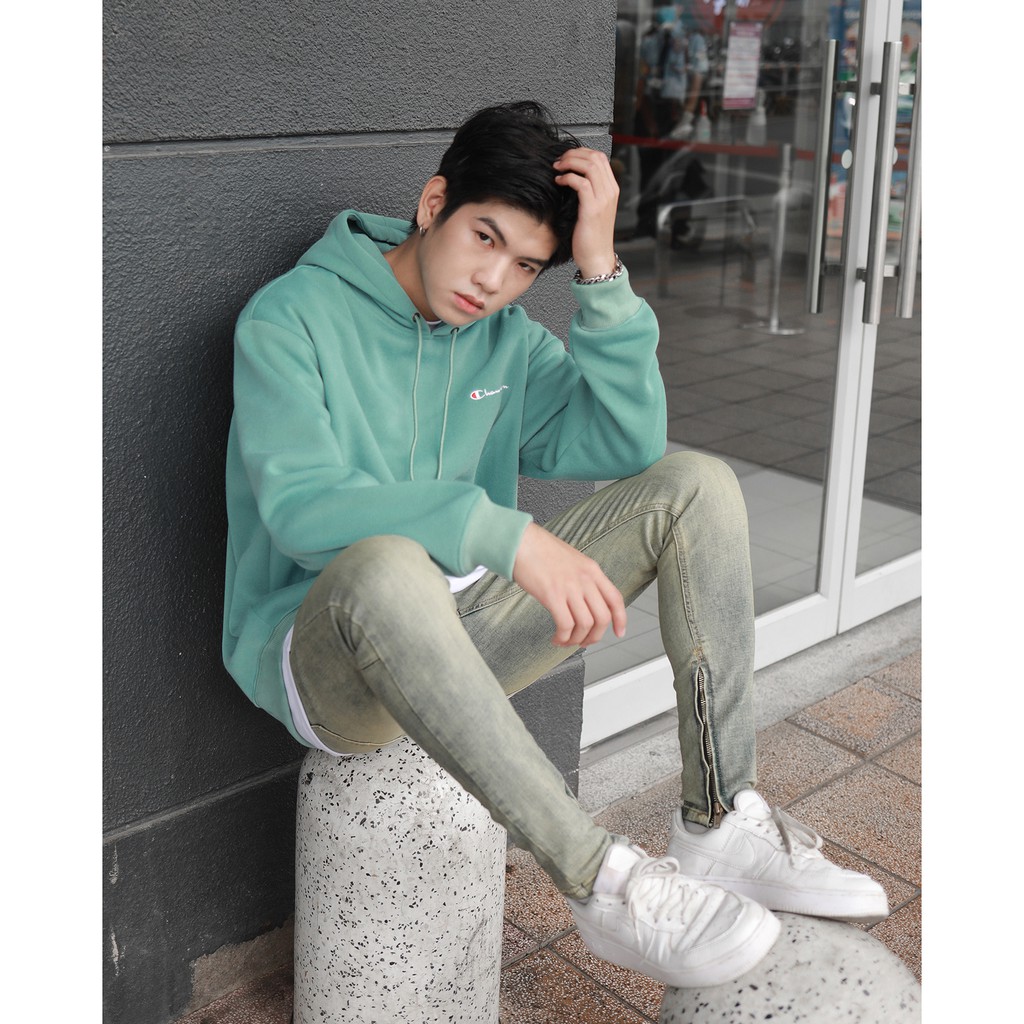 Quần Skinny Jeans Nam-Màu Xanh Bạc-Chất Liệu Cotton Co Giãn-Ống Đứng Dáng-Có Khóa Zip Dưới Ống Chân | BigBuy360 - bigbuy360.vn