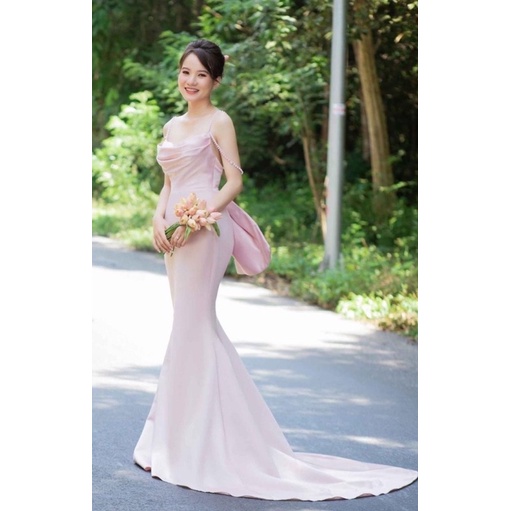 MS1304y ĐẦM BODY ĐUÔI CÁ CỔ ĐỔ NƠ LƯNG  ( đầm, nơ lưng) full size S/M/L/XL