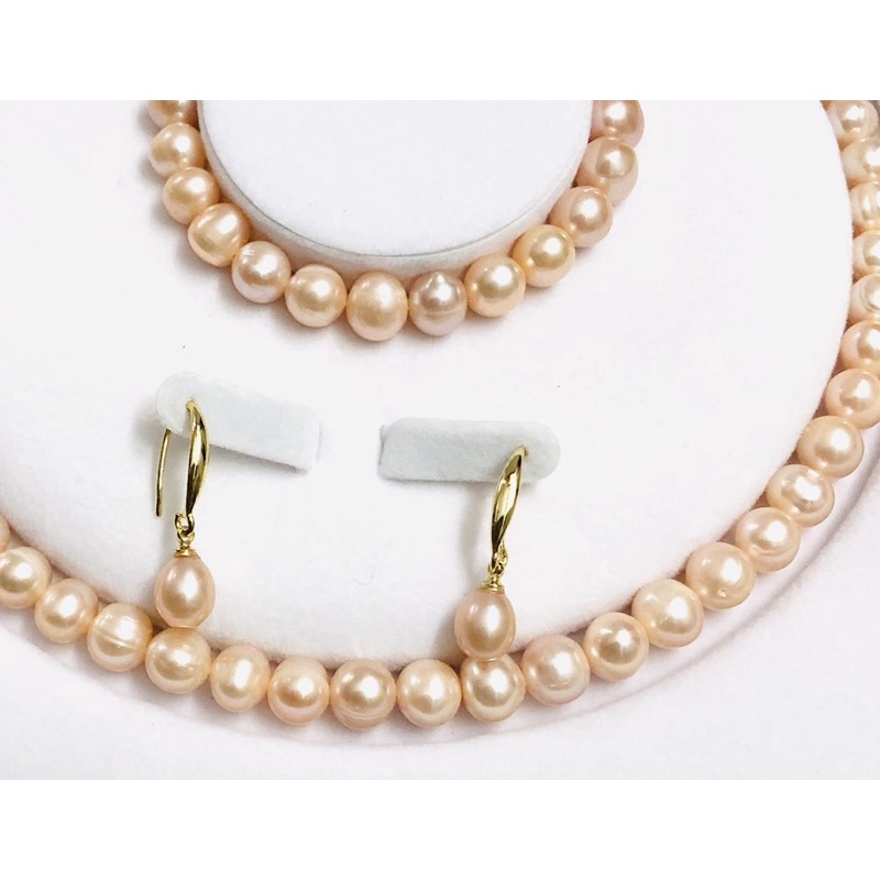 Bộ trang sức màu cam 3 món size 8ly