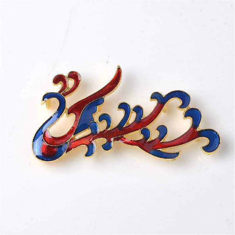 (1 cái)Phiến đúc kim loại hình Phượng Hoàng sơn tráng men cao cấp 35×55mm, Nguyên liệu làm trang sức cổ trang