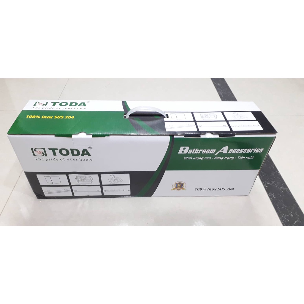 BỘ PHỤ KIỆN NHÀ TẮM VUÔNG THƯƠNG HIỆU TODA INOX 304 CAO CẤP ĐẦY ĐỦ 6 MÓN  MÃ: TD8500