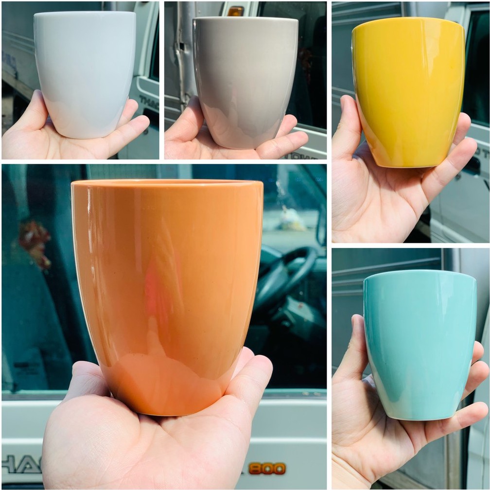 Cốc Sứ Không Quai Nhiều Màu 300Ml