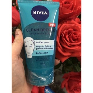 Sữa rửa mặt nivea clean deeper daily Wash Scrub.