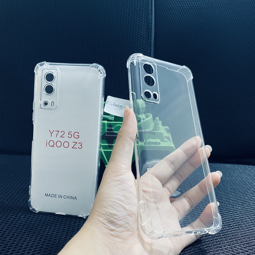 Ốp lưng chống sốc Vivo Y72 5G loại dày cao cấp trong suốt dẻo bo 4 góc chống va đập