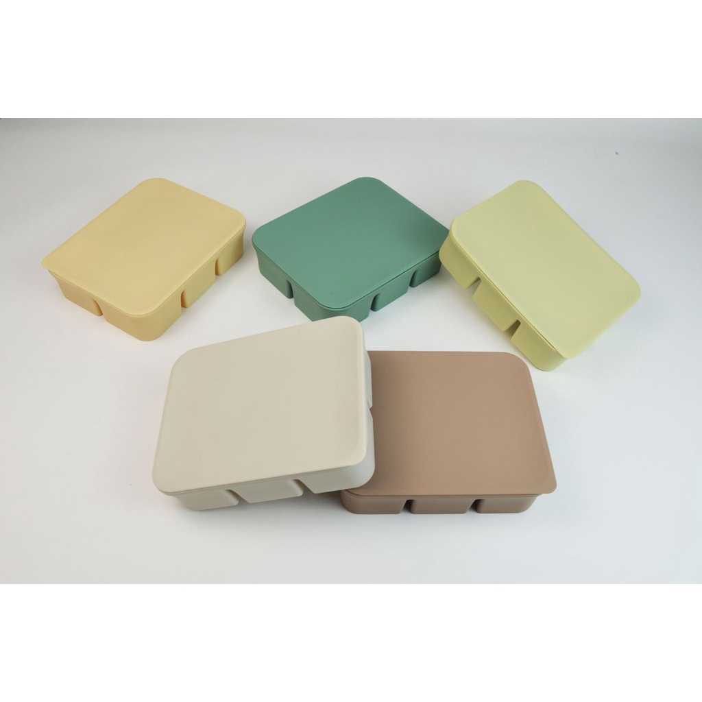 Khay silicone trữ đông 6 ngăn có nắp, khay trữ đông đồ ăn dặm, khuôn nướng bánh mesocshop