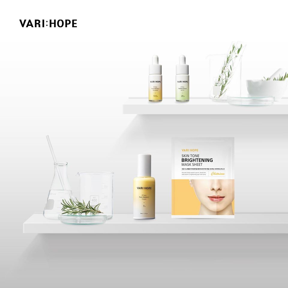 Bộ 3 dưỡng trắng cải thiện mụn và thâm mụn vượt trội của VariHope (Serum AHA+Serum C+Cream)