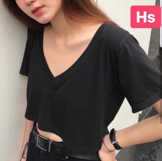 Áo croptop cổ tim khoét HSU1