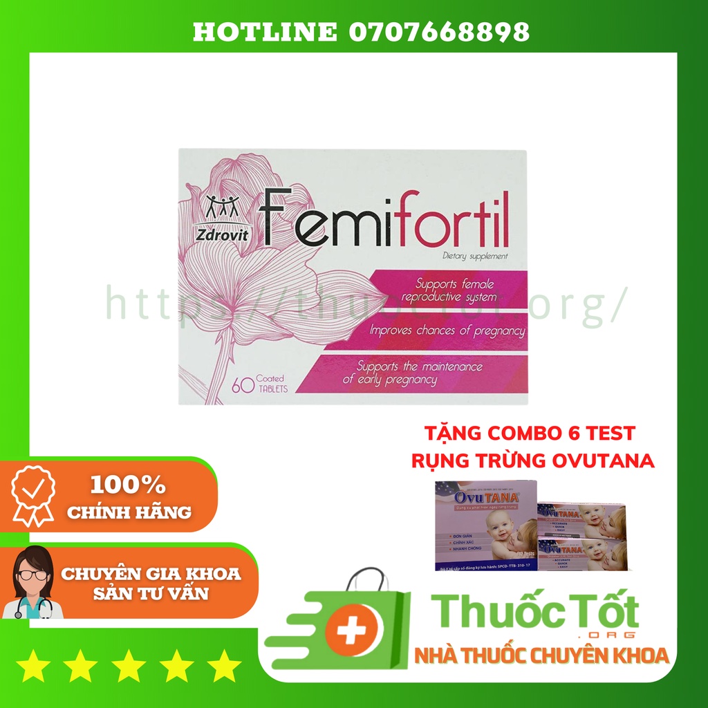 Hỗ trợ ngăn ngừa suy buồm trứng sớm, tăng khả năng thụ thai, thực phẩm chức năng Femifortil bổ trứng dành cho nữ giới
