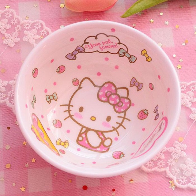 Chén tròn dày 2 lớp Hello Kitty - Doremon Doraemon