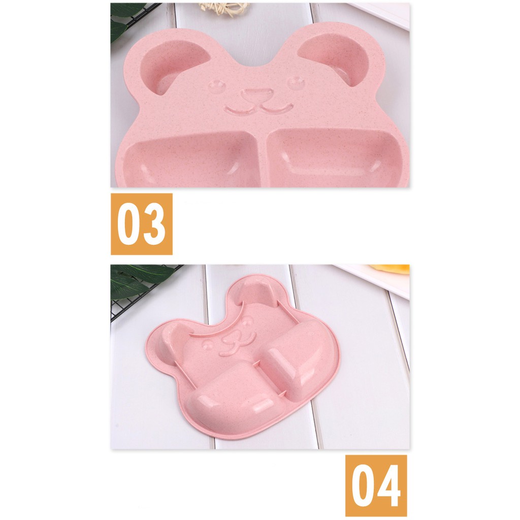 Bộ Khay Ăn Dặm 3 Món Cho Bé Hình Gấu Dễ Thương – Dumi Shop