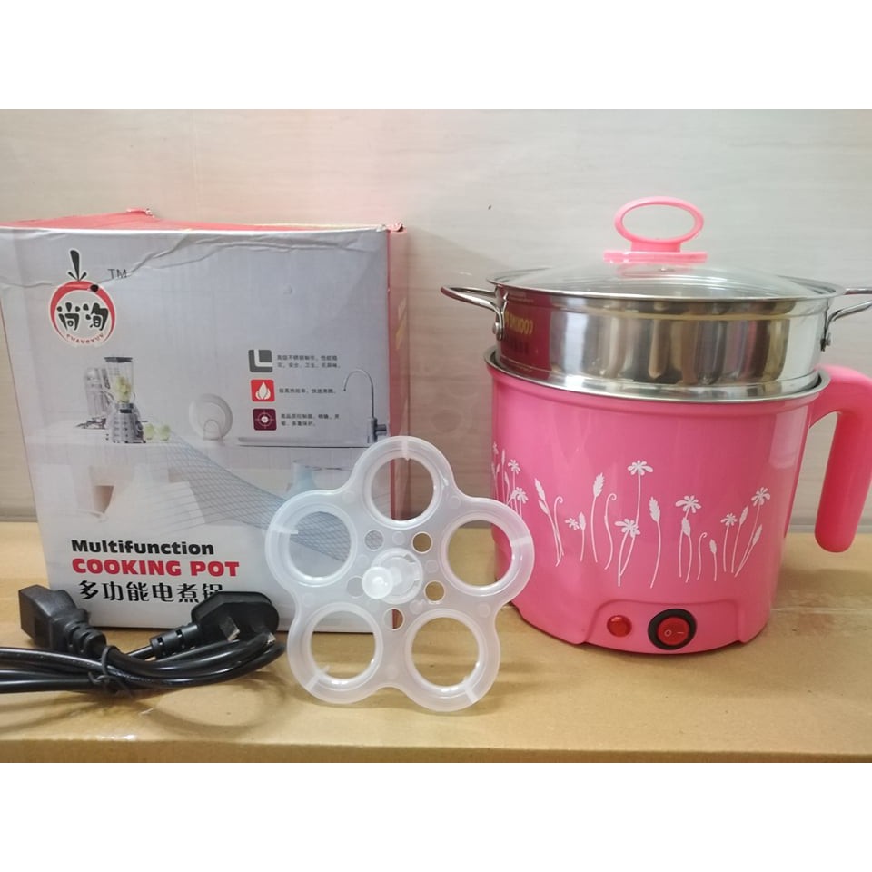 NỒI LẨU MINI COOKING POT 18CM KÈM VỈ HẤP INOX - KHAY LUỘC TRỨNG