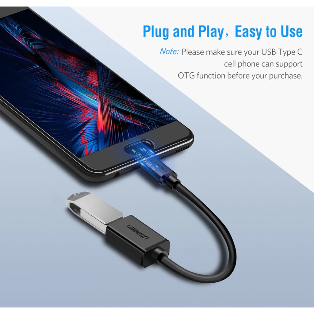 Cáp OTG USB TYPE-C To USB 3.0 Ugreen Chính Hãng