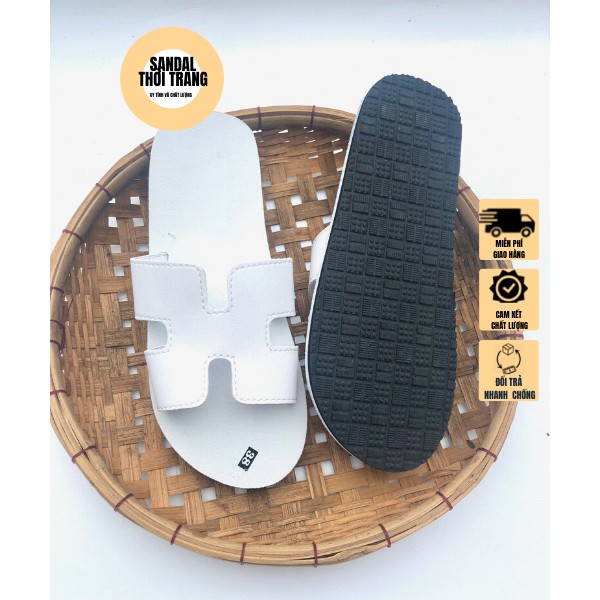 Dép sandal chữ H thời trang giá rẻ Nam/nữ full đen