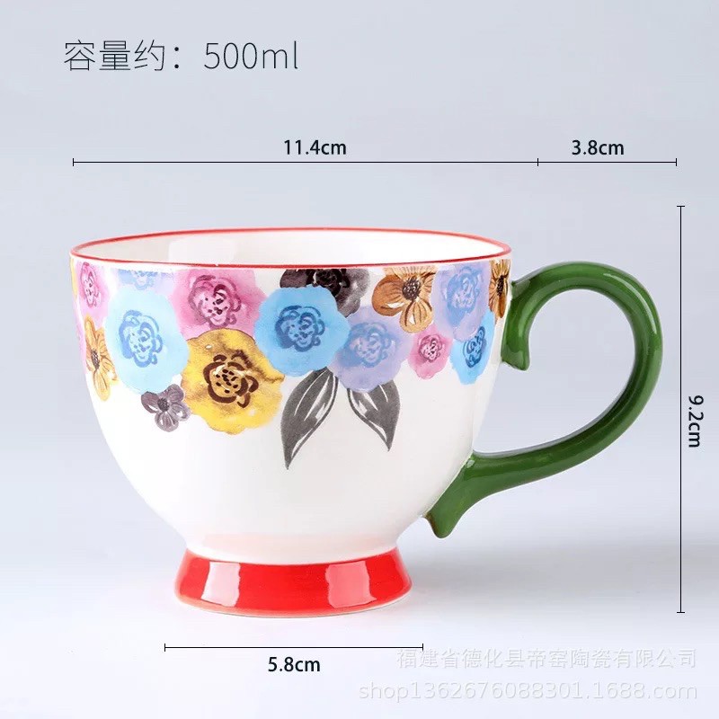 Cốc gốm sứ uống trà, cafe họa tiết vẽ tay, dùng ăn chè, hay sữa chua dầm đều được ạ 🥰🥰