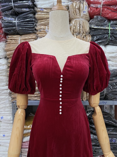 Xả hàng-Đầm xoè nhung kết chuổi | BigBuy360 - bigbuy360.vn