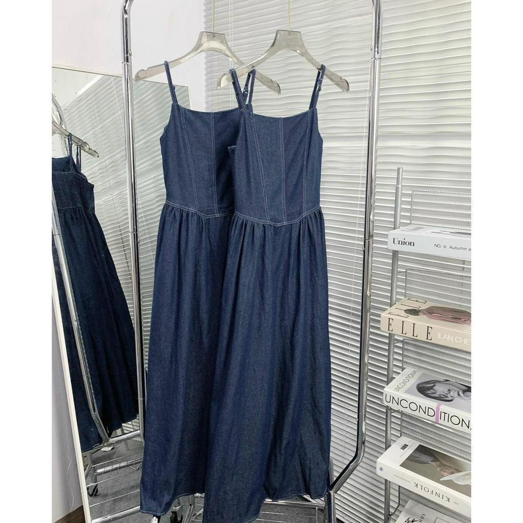 Váy jean coset 2 dây khóa sau chiết eo MUỐI Yem08666 P0/k7