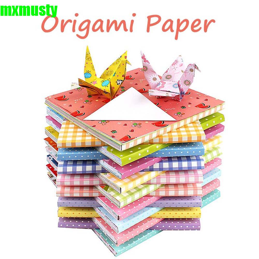 Giấy Gấp Origami 15x15cm Họa Tiết Chim Hạc Nhiều Màu Sắc Trang Trí Sổ Tay Thủ Công Cho Bé