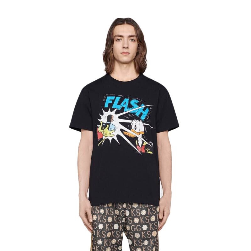 DISNEY Áo Thun Gucci Ngắn Tay In Hình Vịt Donald Cá Tính Cho Nam