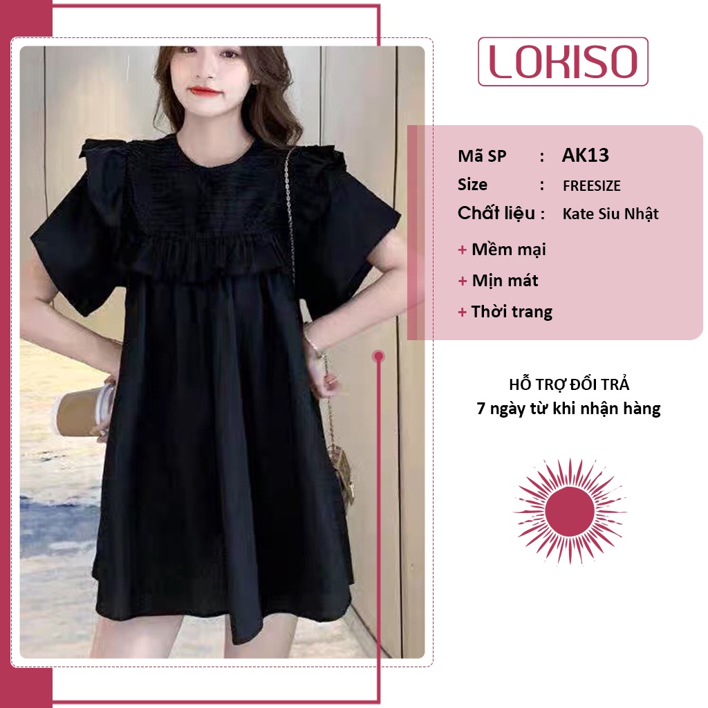 Áo babydoll kiểu áo váy ngực bèo xếp nếp ulzzang LOKISO AK13