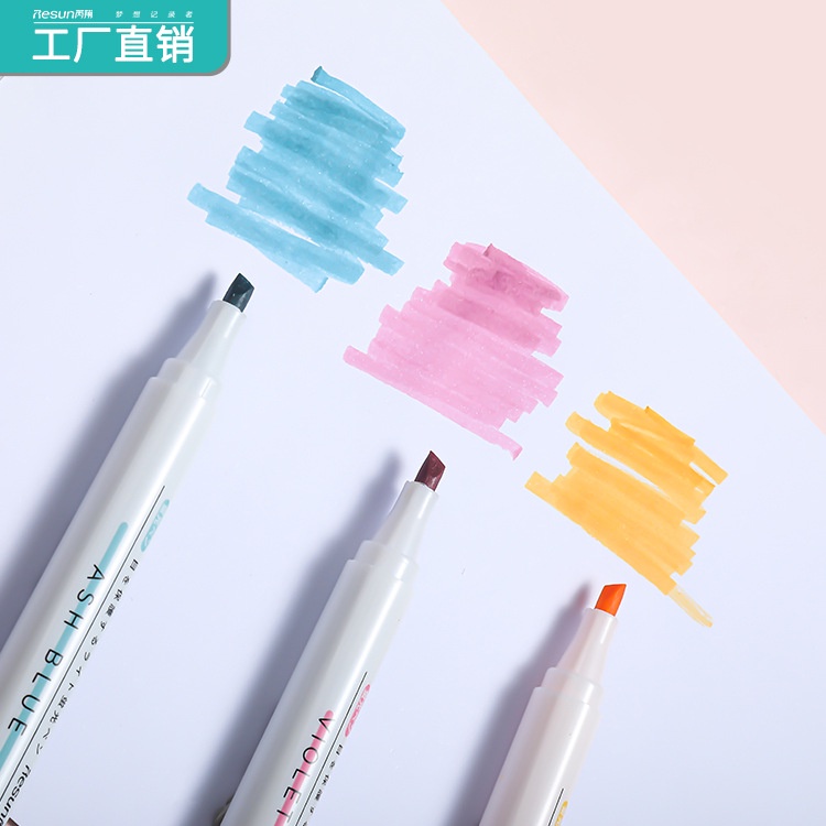 Bút dạ quang 6 màu highlight pastel CREAMY, bút đánh dấu nhớ dòng cute nhiều màu marker dễ thương BHL171