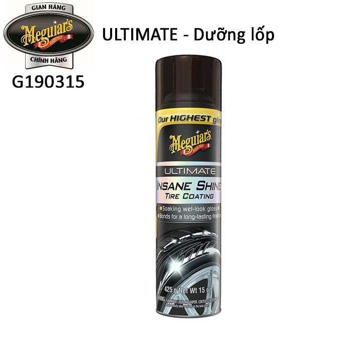 [Mã LT50 giảm 50k đơn 250k] Meguiar's Dưỡng lốp dòng Ultimate dạng xịt G190315