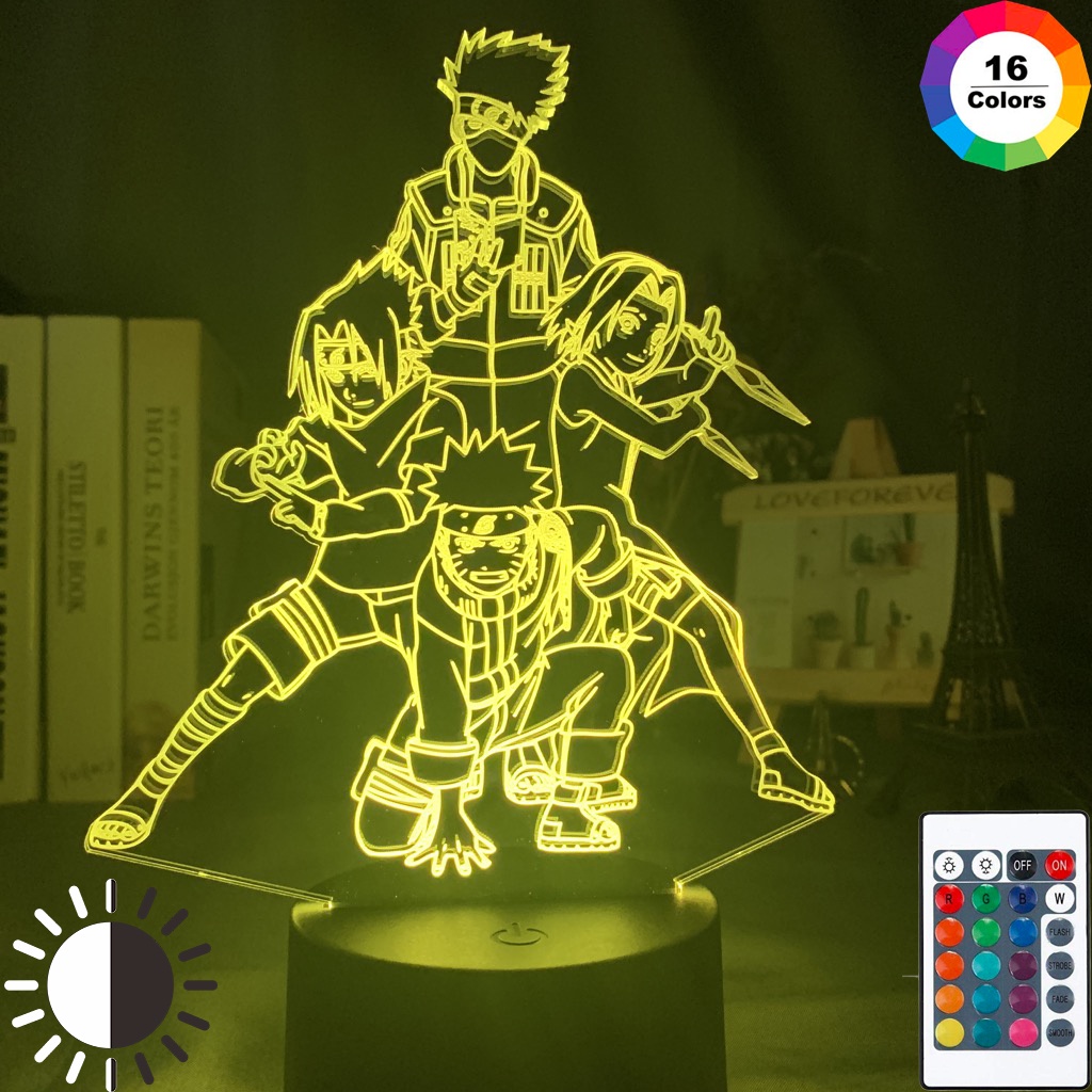 Đèn Ngủ 3d Hình Naruto Team 7 Uzumaki Naruto Sasuke Sakura Kakashi Cho Bé Trai