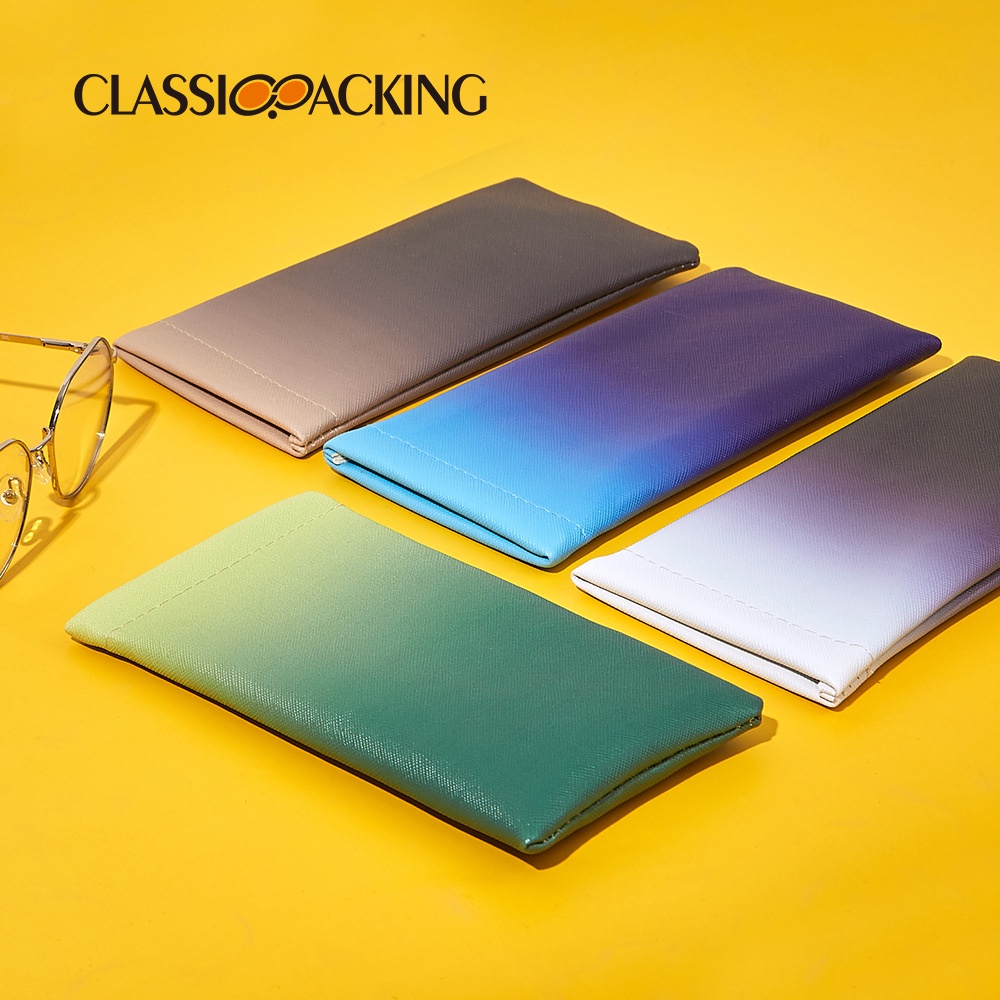Túi Đựng Mắt Kính Tự Động Bằng PVC Họa Tiết Chữ Thập Màu Gradient