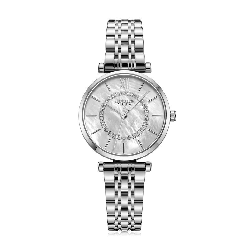 Julius / julius Đồng Hồ quartz Nữ ja-1194 Đính Ngọc Trai Sang Trọng Phong Cách Hàn Quốc