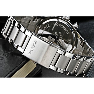 ĐỒNG HỒ NAM CHẠY FULL KIM WWOOR 8015 THỜI TRANG CHÍNH HÃNG , TẶNG HỘP, BẢO HÀNH 1 NĂM