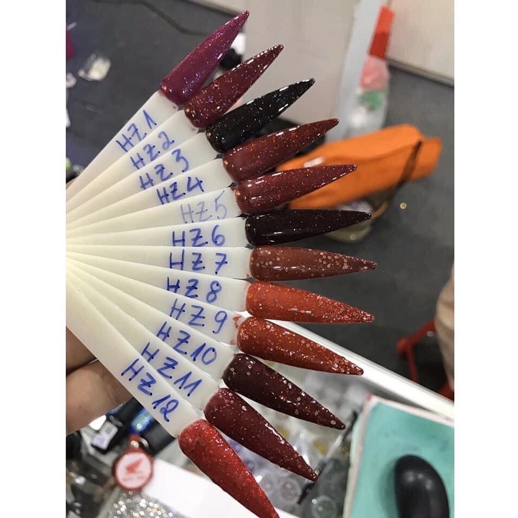 Sơn gel AS sơn móng tay gel sơn nhũ phụ kiện nail giá rẻ tone đỏ kim tuyến hạt nhũ to nhỏ mã HZ 15ml