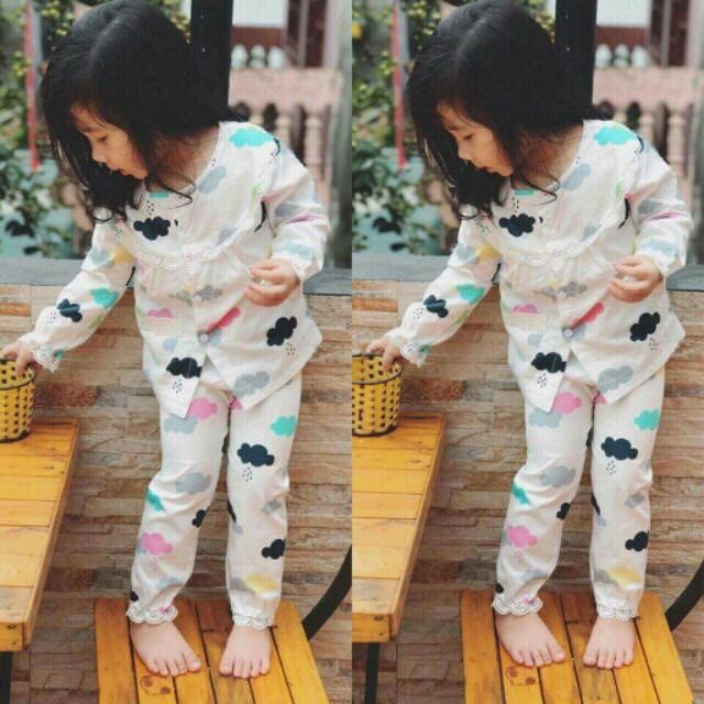 Combo 2 bộ pizama cho bé gái