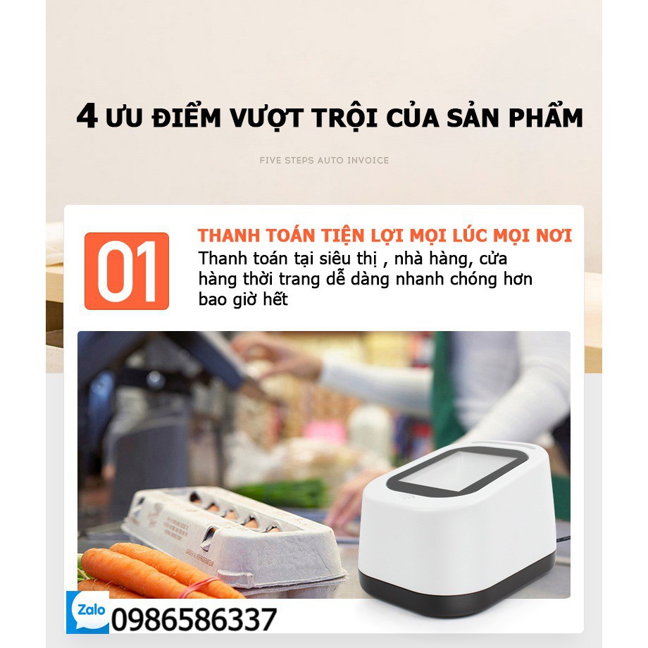 [8HEO HN] Máy quét mã vạch, QR code ChiTeng T97 hỗ trợ thanh toán qua màn hình mobile [Hàng Xịn]