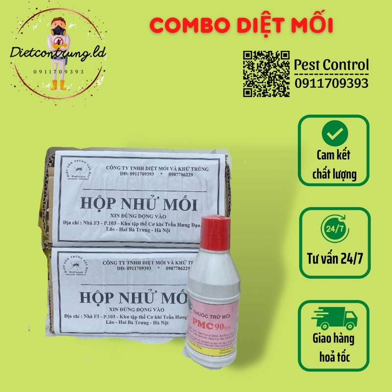 Combo 2 hộp nhử mối và 1 lọ thuốc lây nhiễm PMC 90